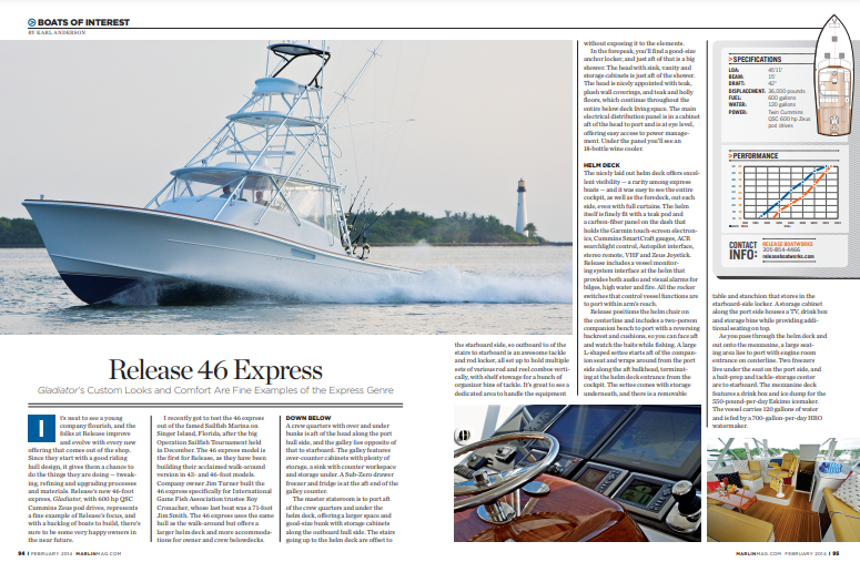 46 Express Review, Marlin Magazine