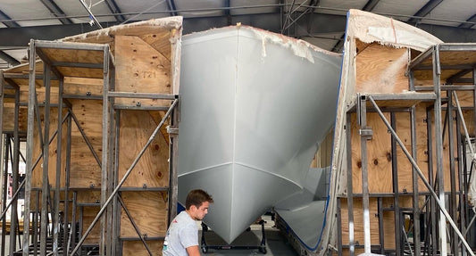 Release Boatworks 55' Walkaround Flybridge Hull #1 Fresh Out of the Mold